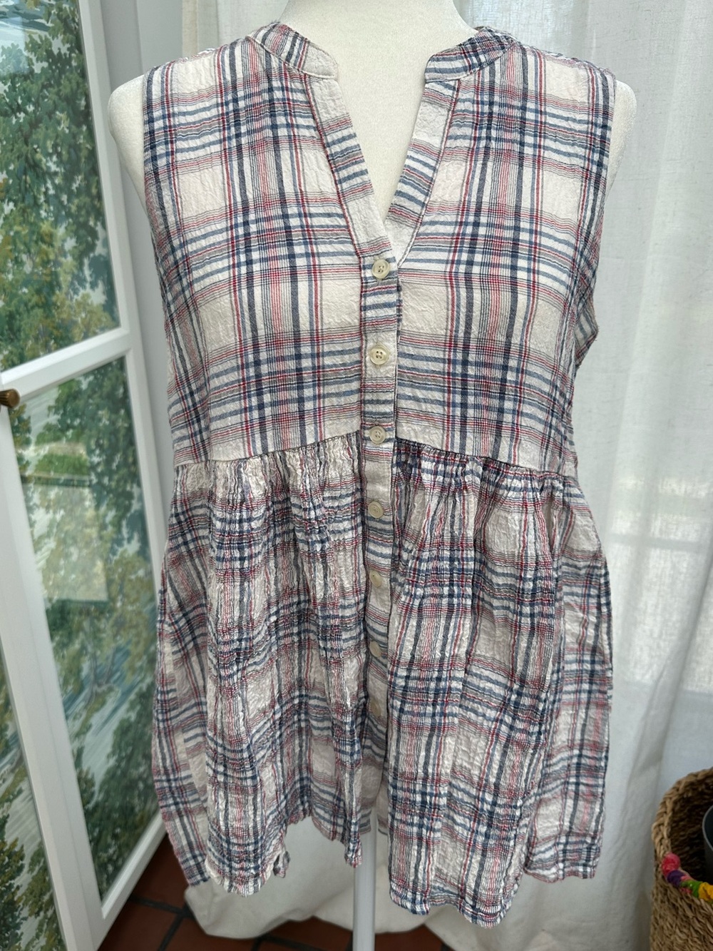 11•1 TYLHO Plaid Babydoll Tank Size X Small